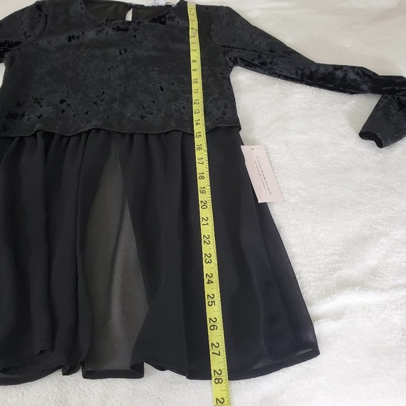 NWT BCBG | BCBGENERATION BLACK VELVET CONTRAST HEM SHEER BLOUSE WOMEN'S XXS - Picture 10 of 11